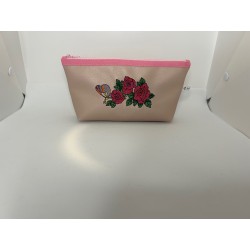 Pochette fleur points de croix