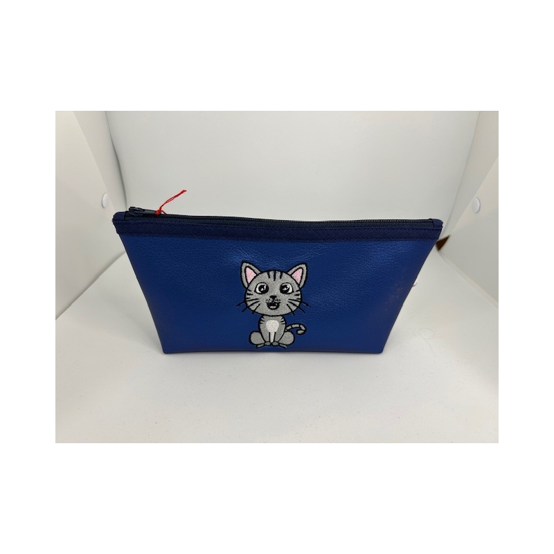 Pochette chat gris